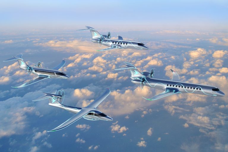 Brasileña Embraer presenta la línea de aviones conceptuales propulsados por energías renovables