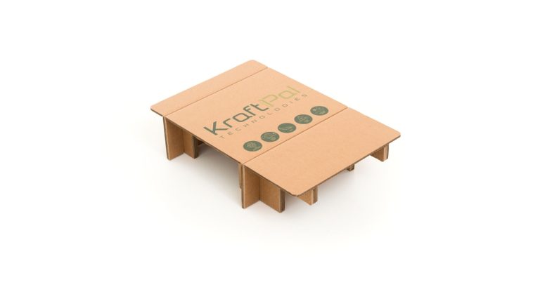 Presentan alternativa sostenible de cartón corrugado reciclado a los pallets de madera